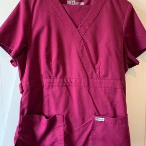 Grey's Anatomy Scrubs, Scrub Set, Wine, Size Med